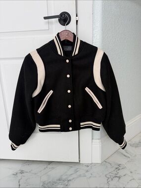 Blank NYC Black and White Varsity Jacket small